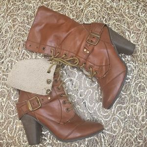 Nine West 9M Cognac Heel Boots